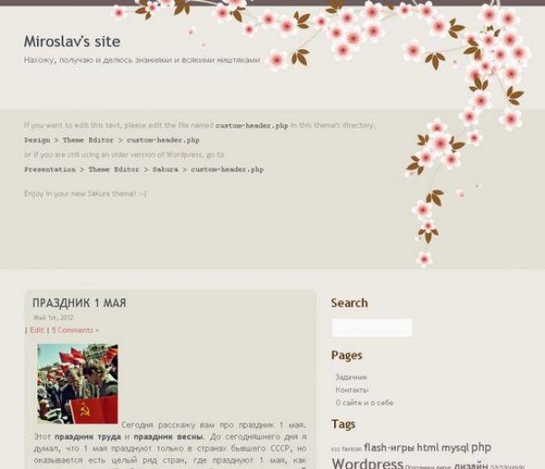 Шаблон для Wordpress sakura